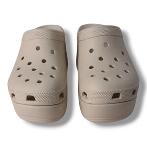 CROCS Unisex Bone 'SIREN' Heeled CROC Clogs Size W-10 M-8